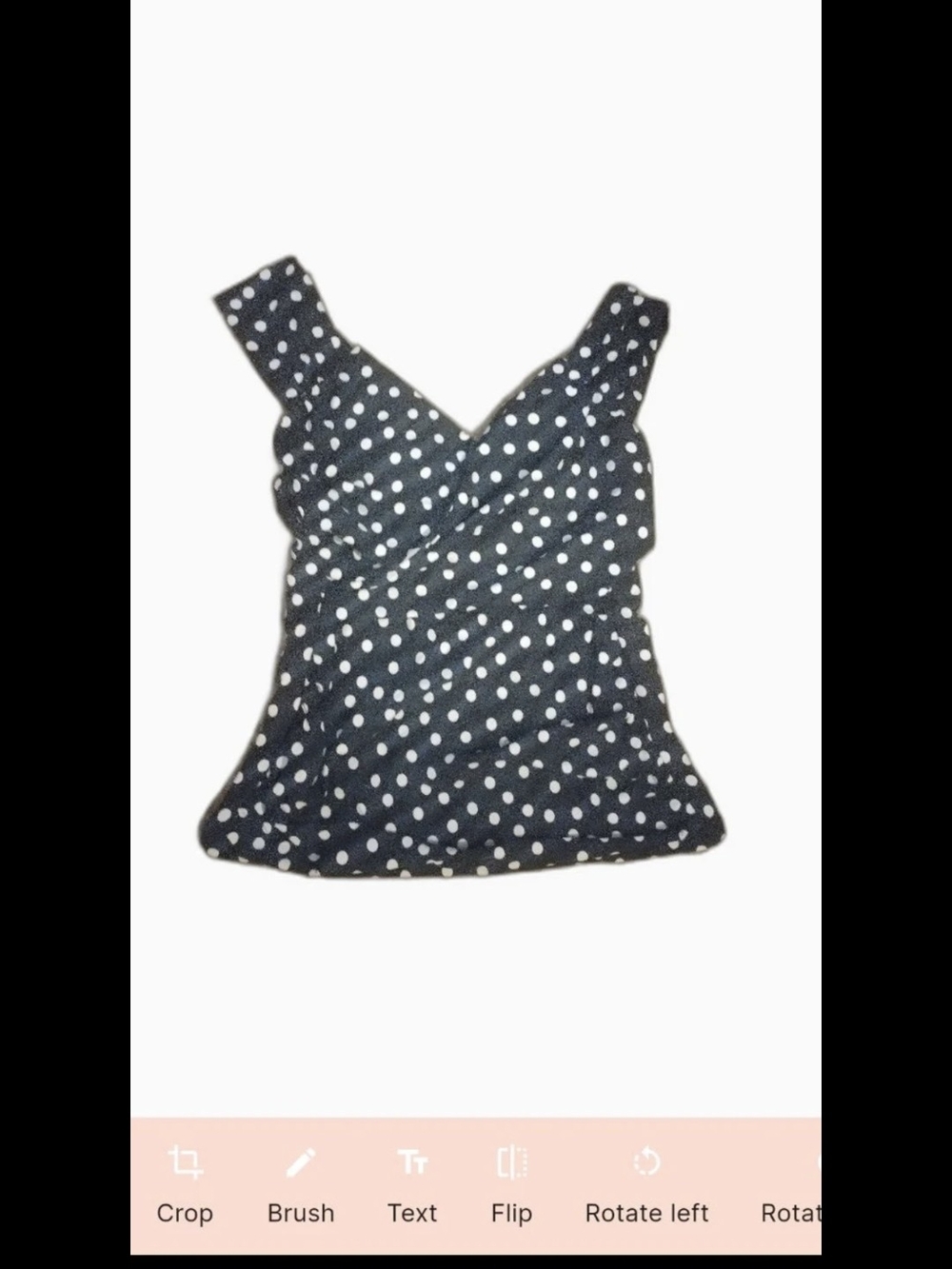 Athena Navy and White Polka Dot V-Neck Tank